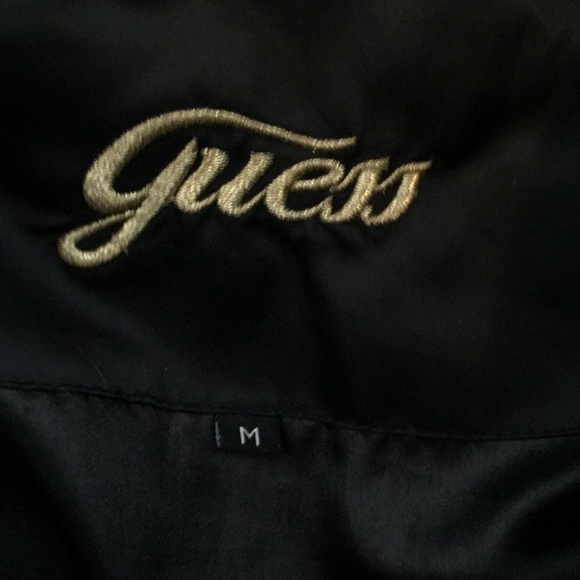 Guess Fur Hooded Jacket black with Gold Accents - Picture 2 of 12